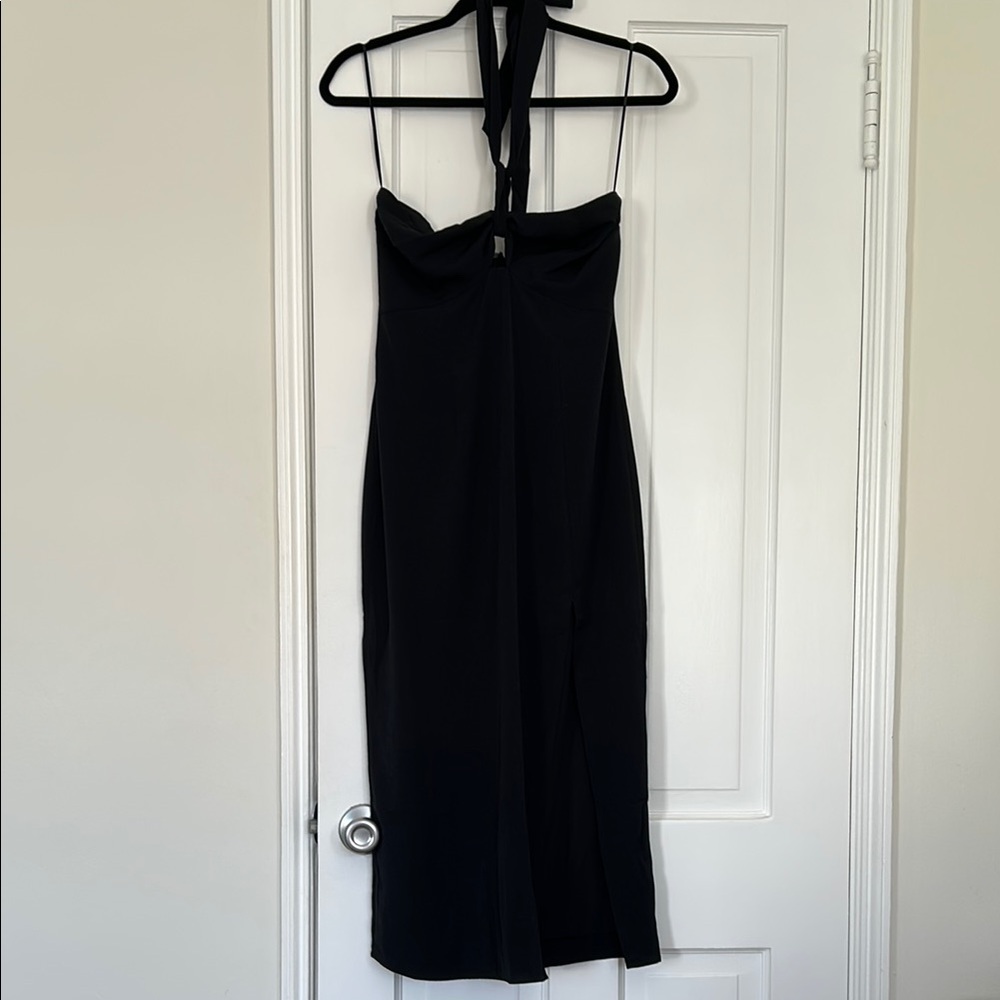 Elegant Black Halter Dress